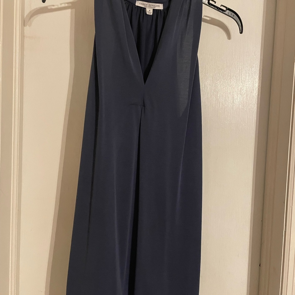 Green Envelope Deep Blue Halter style sleeveless blouse